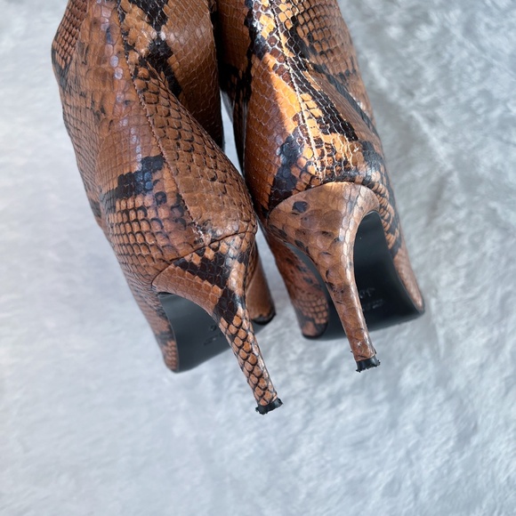 Luca Valentini Made in Italy Brown Camel Reptile OTK Over The Knee Boots 40 - Picture 9 of 17